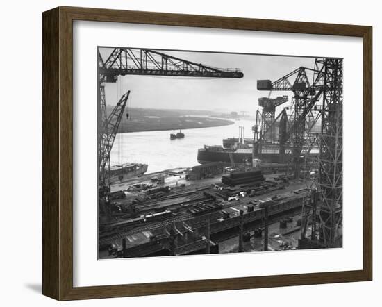 John Brown's Shipyard on the Clyde-null-Framed Premium Photographic Print