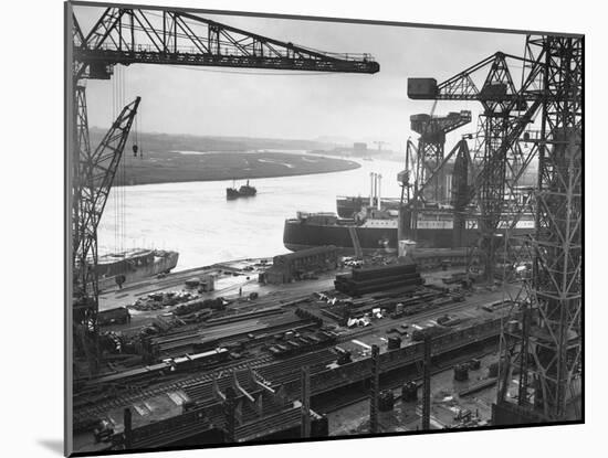 John Brown's Shipyard on the Clyde-null-Mounted Premium Photographic Print