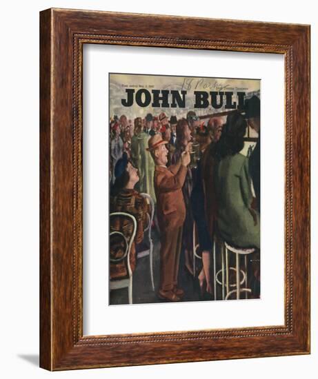 John Bull, Alcoholic Short Men Queues Magazine, UK, 1946-null-Framed Giclee Print