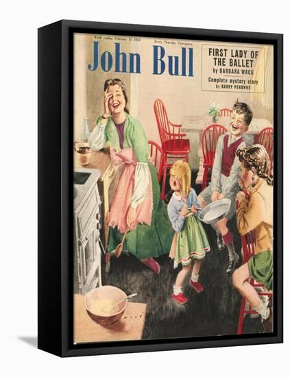 John Bull, Cooking Pancakes Magazine, UK, 1950-null-Framed Stretched Canvas