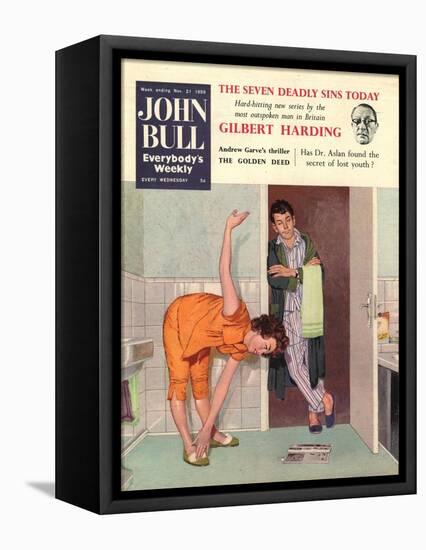 John Bull, Diets Slimming Weight Loss Exercise Keep Fit Magazine, UK, 1950-null-Framed Stretched Canvas