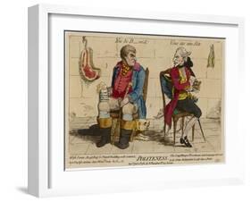 John Bull (First Known Representation) with His French Counterpart-Gillray-Framed Art Print