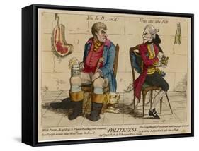 John Bull (First Known Representation) with His French Counterpart-Gillray-Framed Stretched Canvas