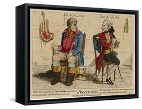 John Bull (First Known Representation) with His French Counterpart-Gillray-Framed Stretched Canvas