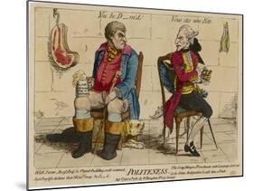 John Bull (First Known Representation) with His French Counterpart-Gillray-Mounted Art Print