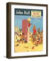 John Bull, Holiday Beaches, Punch and Judy Puppets Magazine, UK, 1950-null-Framed Giclee Print