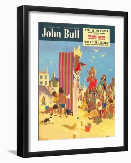 John Bull, Holiday Beaches, Punch and Judy Puppets Magazine, UK, 1950-null-Framed Giclee Print