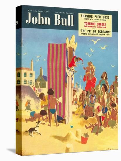 John Bull, Holiday Beaches, Punch and Judy Puppets Magazine, UK, 1950-null-Stretched Canvas