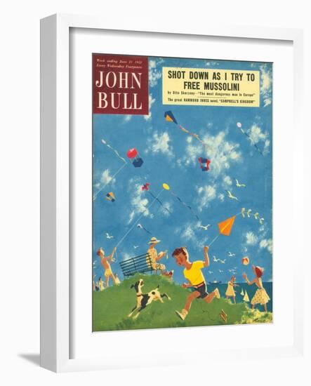 John Bull, Kites, Children Games Magazine, UK, 1950-null-Framed Giclee Print