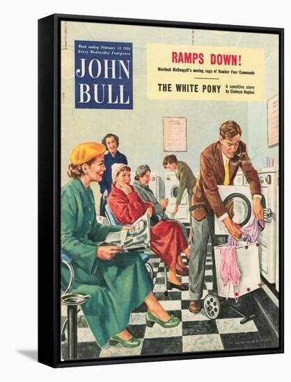 John Bull, Launderettes Washing Machines Appliances Magazine, UK, 1954-null-Framed Stretched Canvas