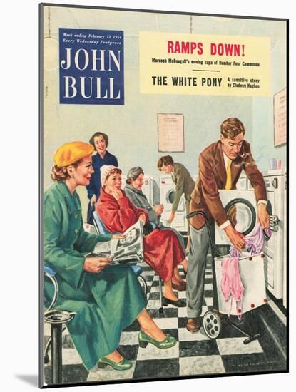 John Bull, Launderettes Washing Machines Appliances Magazine, UK, 1954-null-Mounted Giclee Print