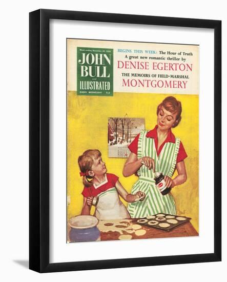 John Bull, Mothers and Daughters Baking Mince Pies Magazine, UK, 1958-null-Framed Giclee Print