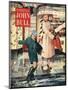 John Bull, Mothers and Sons Shopping in Wet Weather Magazine, UK, 1954-null-Mounted Giclee Print