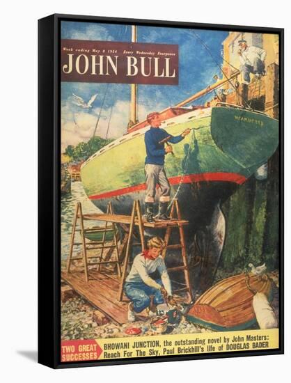 John Bull, Nautical Boats Painting Magazine, UK, 1954-null-Framed Stretched Canvas