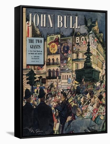 John Bull, New Years Eve Piccadilly Circus Party Magazine, UK, 1949-null-Framed Stretched Canvas