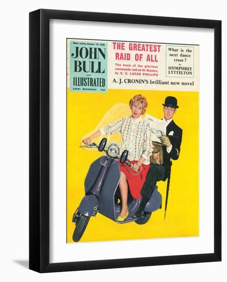 John Bull, Scooters City Gents Bowler Hats Commuters Magazine, UK, 1958-null-Framed Giclee Print