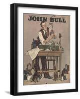 John Bull, Watch Clock Repairing Menders Man Clocks Magazine, UK, 1948-null-Framed Giclee Print