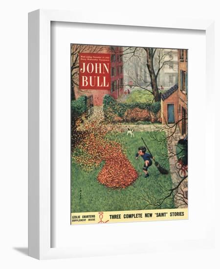 John Bull, Windy Autumn Dogs Magazine, UK, 1953-null-Framed Giclee Print