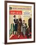 John Bull, Womens Fur Coats Saleswoman Shop Assistants Husbands Shopping Magazine, UK, 1957-null-Framed Giclee Print