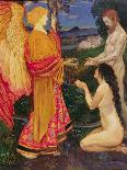 The Angel Offering the Fruits of the Garden of Eden to Adam and Eve-John Byam Shaw-Giclee Print