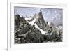 John C. Freemont Planting the U.S. Flag on the Colorado Rockies, c.1842-null-Framed Giclee Print