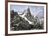 John C. Freemont Planting the U.S. Flag on the Colorado Rockies, c.1842-null-Framed Giclee Print