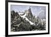 John C. Freemont Planting the U.S. Flag on the Colorado Rockies, c.1842-null-Framed Giclee Print