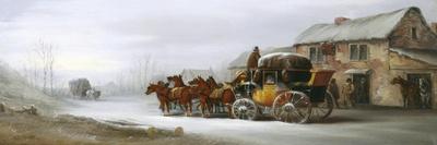 The Bristol Stagecoach Leaving the Fourteen Stars Tavern-John Charles Maggs-Giclee Print