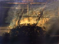 A Two Deck Ship Wrecked on a Beach, 19Th Century (Graphite)-John Christian Schetky-Giclee Print