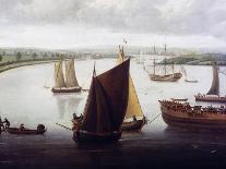 Launch of Fourth-Rate on River Orwell, at Ipswich, Ca 1748-John Cleveley Senior-Giclee Print