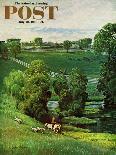 "Football in the Country" Saturday Evening Post Cover, October 8, 1955-John Clymer-Giclee Print