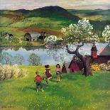 "Jumping Rope Under the Apple Tree", April 25, 1953-John Clymer-Giclee Print