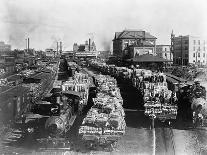 Trains Full of Cotton in Texas-John D. Roberts-Framed Photographic Print