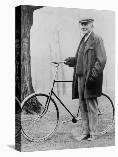 John D. Rockefeller 1939-1937 with His Bicycle after His Retirement, 1913-null-Stretched Canvas