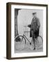 John D. Rockefeller 1939-1937 with His Bicycle after His Retirement, 1913-null-Framed Photo