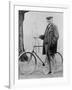 John D. Rockefeller 1939-1937 with His Bicycle after His Retirement, 1913-null-Framed Photo