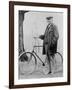 John D. Rockefeller 1939-1937 with His Bicycle after His Retirement, 1913-null-Framed Photo