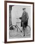 John D. Rockefeller 1939-1937 with His Bicycle after His Retirement, 1913-null-Framed Photo