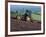 John Deere Tractor with a Rotivator on a Sloping Field in Spring, at Holcombe, Devon, England, UK-Ian Griffiths-Framed Photographic Print