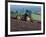 John Deere Tractor with a Rotivator on a Sloping Field in Spring, at Holcombe, Devon, England, UK-Ian Griffiths-Framed Photographic Print