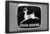 John Deere Vintage Tractor Emblem Black White Photo Poster-null-Framed Poster