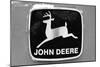 John Deere Vintage Tractor Emblem Black White Photo Poster-null-Mounted Poster