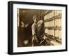 John Dempsey, 11 or 12 Years Old, Saturday Worker in the Mule-Spinning Room at Jackson Mill-Lewis Wickes Hine-Framed Photographic Print