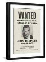 John Dillinger Wanted Poster-null-Framed Premium Giclee Print