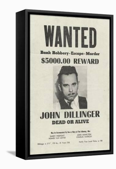 John Dillinger Wanted Poster-null-Framed Stretched Canvas