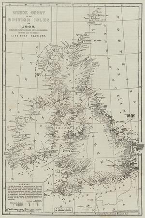 Wreck Chart of the British Isles for 1868