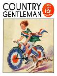 "Fourth of July Bike Ride," Country Gentleman Cover, July 1, 1934-John Drew-Framed Stretched Canvas