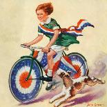 "Fourth of July Bike Ride,"July 1, 1934-John Drew-Mounted Giclee Print