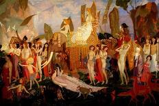'Ivory, Apes and Peacocks (The Queen of Sheba)', c1909-John Duncan-Framed Stretched Canvas