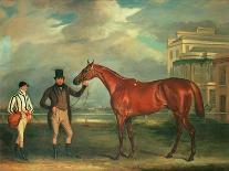 General Chasse, a Chestnut Racehorse Being Held by His Trainer, with His Jockey, J. Holmes-John E. Ferneley-Giclee Print